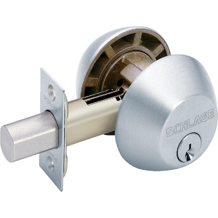 Schlage Light-Duty Commercial Satin Chrome Double Cylinder Deadbolt B62CSG626
